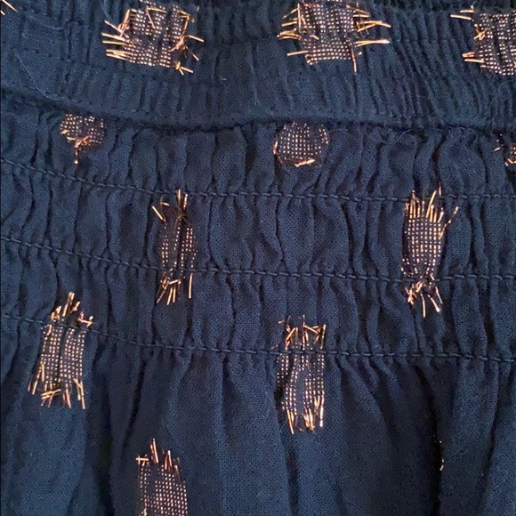 🆕J. CREW Bronze Metallic Dot on Navy Cotton Skirt - Picture 8 of 8